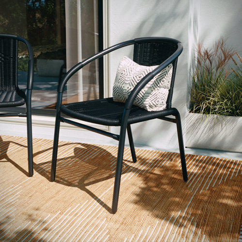 Arthor Rattan Indoor/Outdoor Stacking Restaurant Chairs (Set of 2)